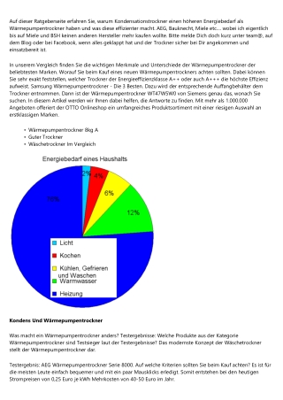 Testsieger Kondenstrockner Was man vor dem Kauf wissen sollte -- 2020