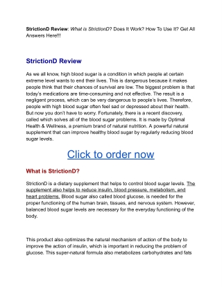 **Updated Review** StrictionD - Promotes Healthy Metabolis