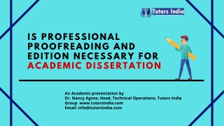 Is professional proofreading and edition necessary for academic dissertation?