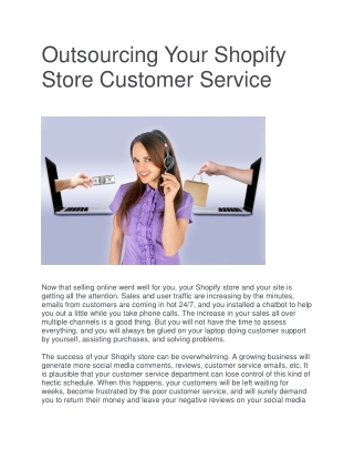 Outsourcing Your Shopify Store Customer Service