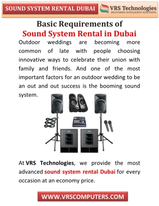 Basic Requirements of Sound System Rental In Dubai