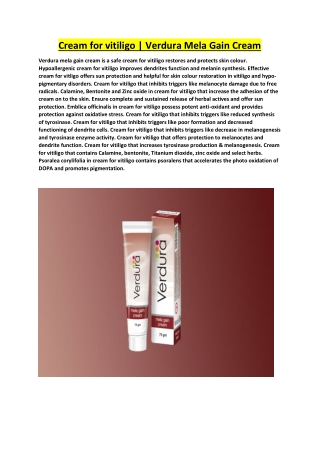 Cream for vitiligo | Verdura Mela Gain Cream