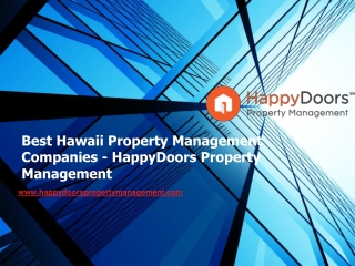 Best Hawaii Property Management Companies - HappyDoors Property Management