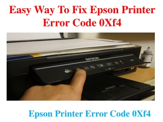 Easy Way To Fix Epson Printer Error Code 0Xf4