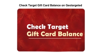 Check Target Gift Card Balance on Geotargeted