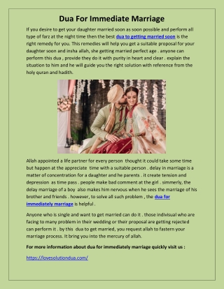 Dua For Immediate Marriage – Dua For Getting Married Quickly