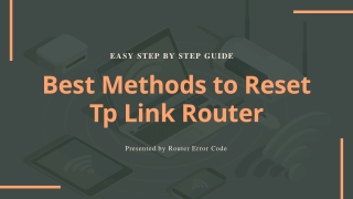 Quick Solution to Reset Tp Link Router | Router Error Code