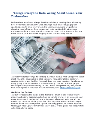 How To clean your Dishwasher