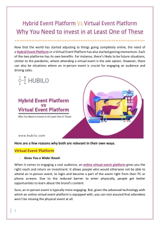Hybrid Event Platform Vs Virtual Event Platform: Why You Need to invest in at Least One of These?
