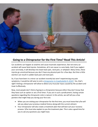 Going to a Chiropractor for the First Time? Read This Article!