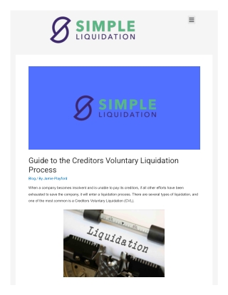 Guide to the Creditors Voluntary Liquidation Process