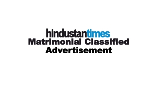 Hindustan Times Matrimonial Classified Advertisement