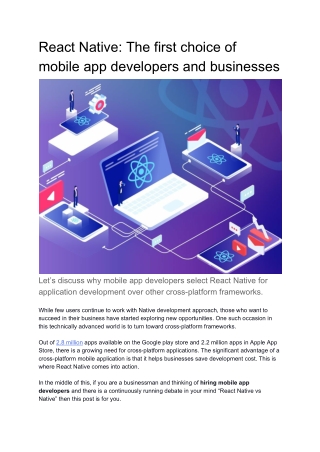 React Native: The First Choice of Mobile App Developers and Businesses