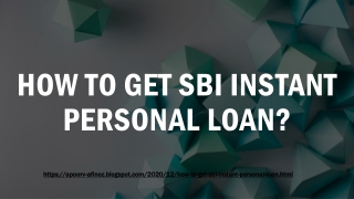 How To Get SBI Instant Personal Loan?