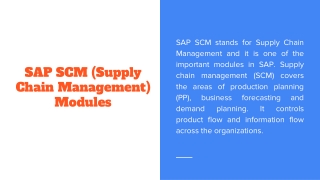 SAP SCM Training in Noida