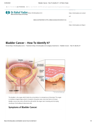 Bladder Cancer – How To Identify It?