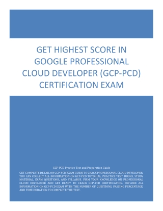 Get Highest Score in Google Professional Cloud Developer (GCP-PCD) Certification Exam