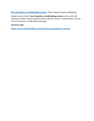 Best Donation crowdfunding system - Best online donation platforms