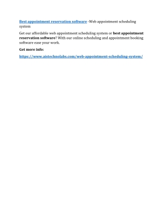 Best appointment reservation software -Web appointment scheduling system