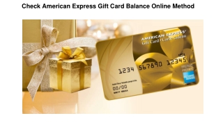 Check American Express Gift Card Balance Online Method