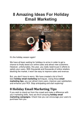 8 Amazing Ideas For Holiday Email Marketing
