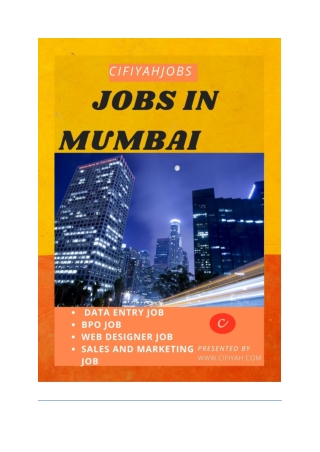 WORK FROM HOME JOBS IN MUMBAI FOR FRESHER