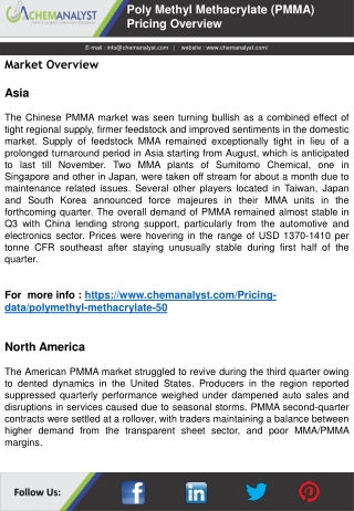 Poly Methyl Methacrylate (PMMA) Price, Prices, Pricing | ChemAnalyst