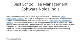 Best School Fee Management Software Noida India