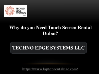 Why do you Need Touch Screen Rental Dubai?