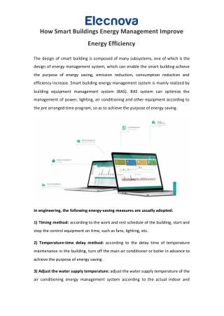 How Smart Buildings Energy Management Improve Energy Efficiency