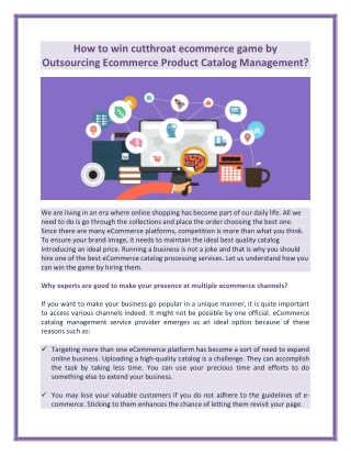 How to win cutthroat ecommerce game by Outsourcing Ecommerce Product Catalog Management?