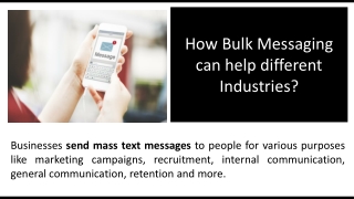 How Bulk Messaging can help different Industries?