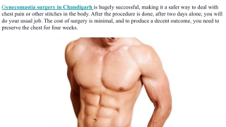 Gynecomastia surgery in Chandigarh