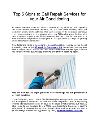 Top Air Conditioning and Heating Services in Sacramento, CA