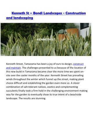 Kenneth St – Bondi Landscapes - Construction and landscaping