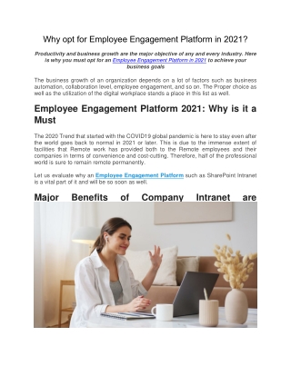 Why Opt for Employee Engagement Platform in 2021