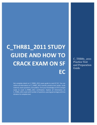 C_THR81_2011 Study Guide and How to Crack Exam on SF EC