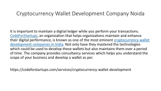 Cryptocurrency Wallet Development Company Noida