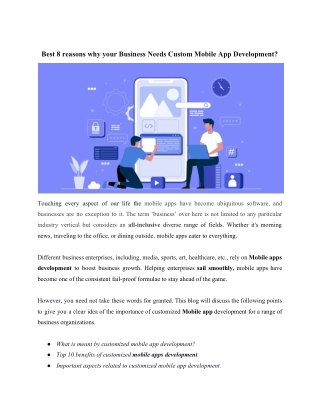 Why Every Business Needs Custom Mobile App Development