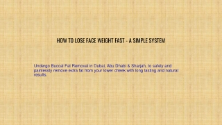 HOW TO LOSE FACE WEIGHT FAST - A SIMPLE SYSTEM