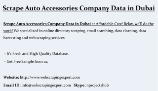 Scrape Auto Accessories Company Data in Dubai