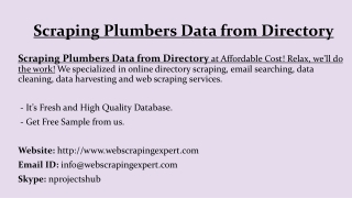 Scraping Plumbers Data from Directory