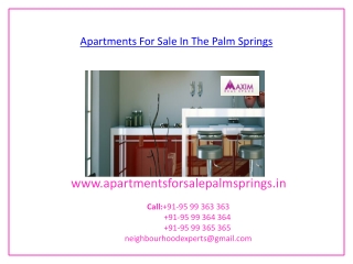 Apartments For Sale In The Palm Springs Gurgaon