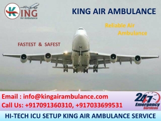 Finest Air Ambulance Services in Varanasi and Patna by King