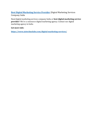 Best Digital Marketing Service Provider |Digital Marketing Services Company India