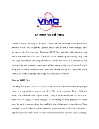 Chinese Model Parts