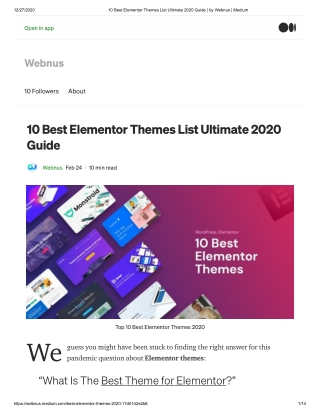 10 Best Elementor Themes List Ultimate 2020 Guide