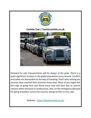 Carlisle Taxi | Taxisincarlisle.co.uk