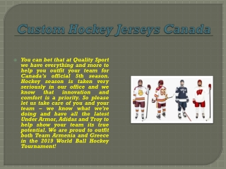 Custom Hockey Jerseys Canada