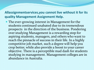 Allassignmentservices,you cannot live without it for its quality Management Assignment Help.